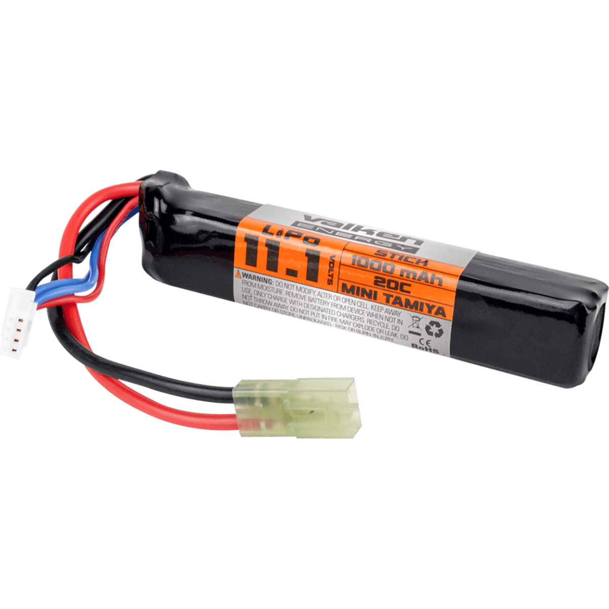 Valken Battery LiPo 11.1v 1000mAh 30c Stick Style