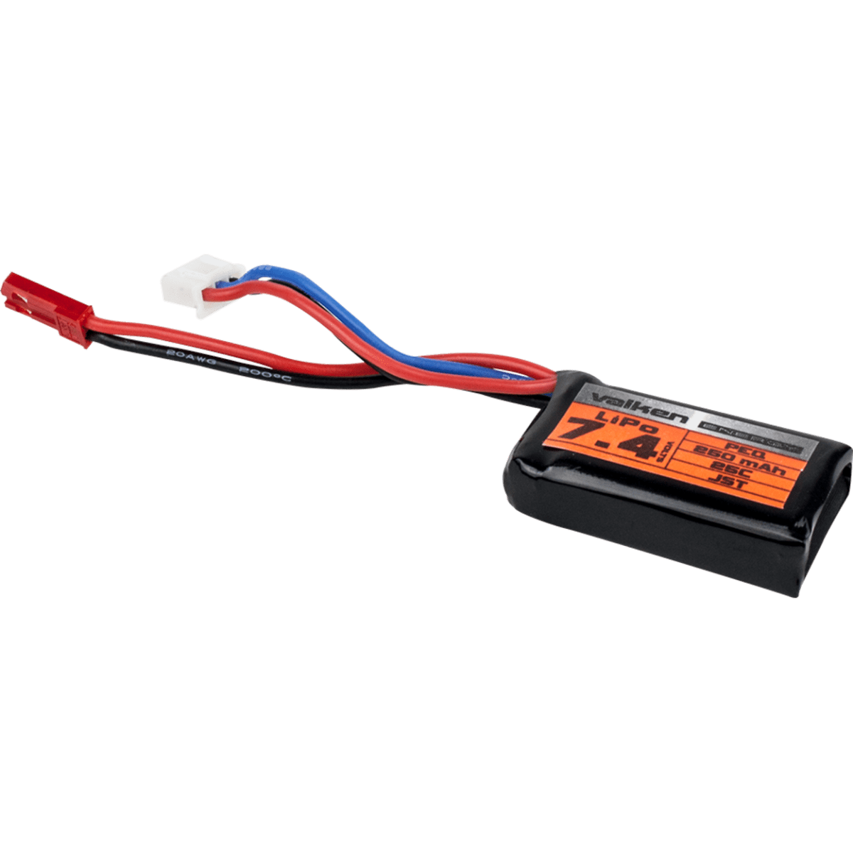 Valken Battery LiPo 7.4v 250mAh 25c PEQ Style