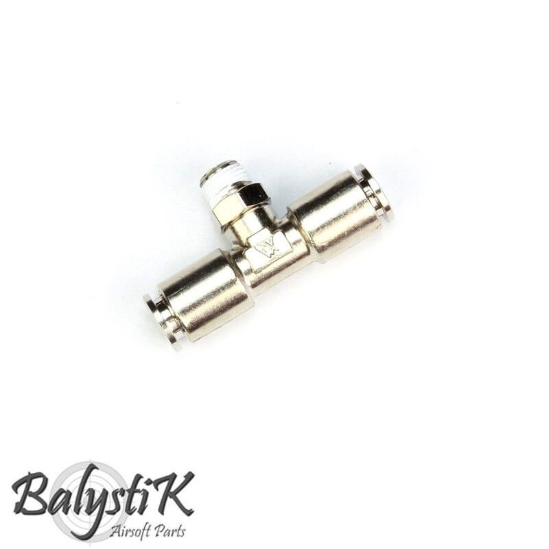 BALYSTIK T SHAPE ELBOW MALE 1/8 DOUBLE FEMALE 8MM MACROLINE